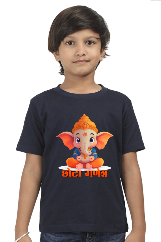 Jai Ganesha Spirit Round Neck Half Sleeve Classic T-Shirts for Boy Vastrdhamm