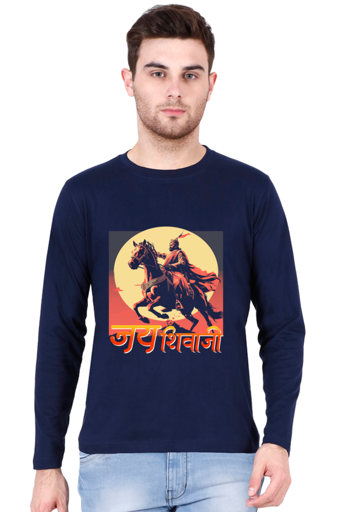 Shivaji Maharaj Valor Round Neck Full Sleeve T-Shirts for Men Vastrdhamm