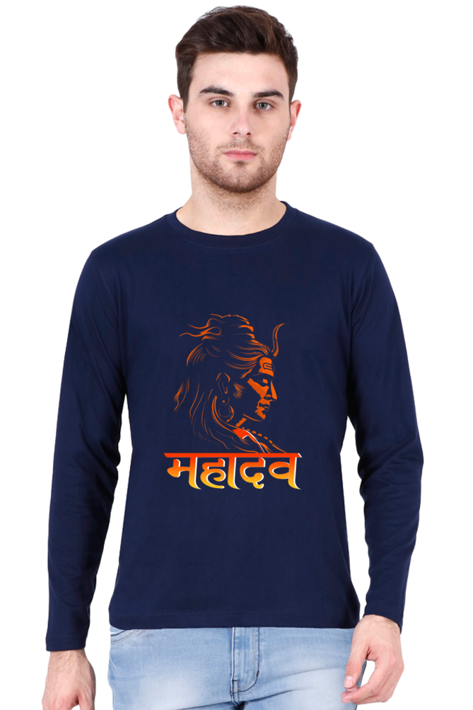 Shiv Ji Mahadev Round Neck Full Sleeve T-Shirts for Men Vastrdhamm