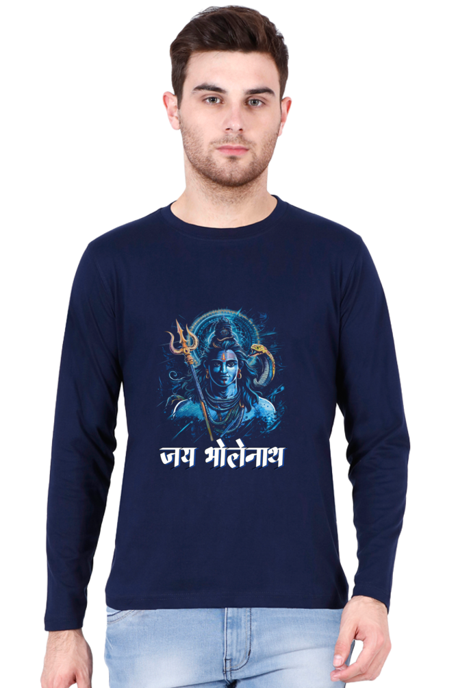 Shiv Ji Meditation Round Neck Full Sleeve T-Shirts for Men Vastrdhamm