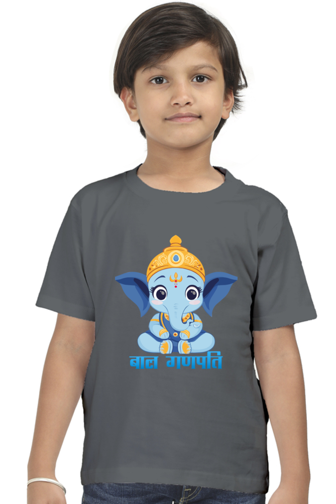 Jai Ganesha Power Round Neck Half Sleeve Classic T-Shirts for Boy Vastrdhamm