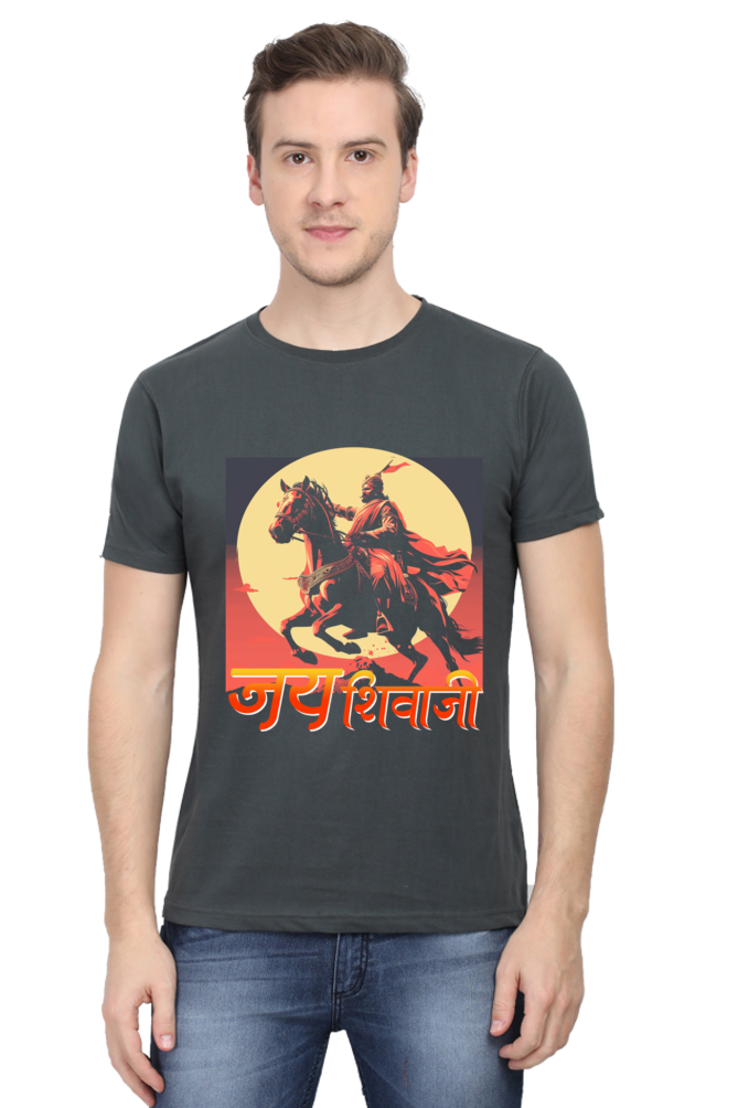 Shivaji Maharaj Valor Round Neck Half Sleeve Classic T-Shirts for Men Vastrdhamm