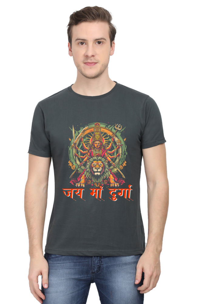 Maa Durga Victory Round Neck Half Sleeve Classic T-Shirts for Men Vastrdhamm