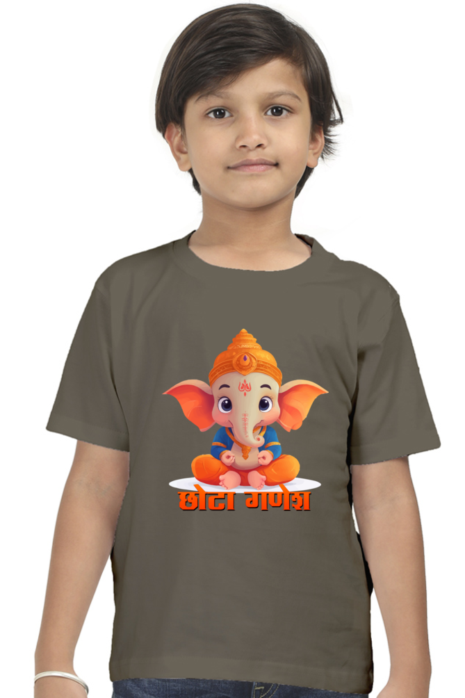 Jai Ganesha Spirit Round Neck Half Sleeve Classic T-Shirts for Boy Vastrdhamm