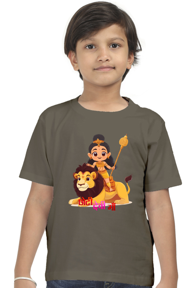 Maa Durga Power Round Neck Half Sleeve Classic T-Shirts for Boy Vastrdhamm