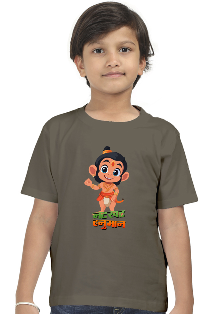 Hanuman Warrior Spirit Round Neck Half Sleeve Classic T-Shirts for Boy Vastrdhamm