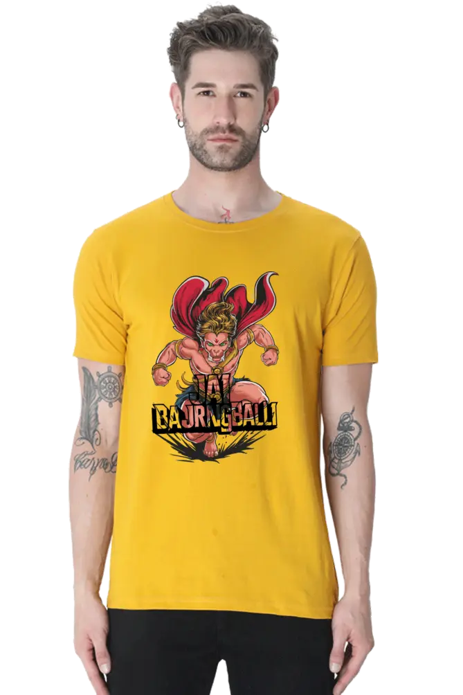 Jai Bajrang Bali Unleashing Divine Power T-Shirt | Regular Fit Vastrdhamm