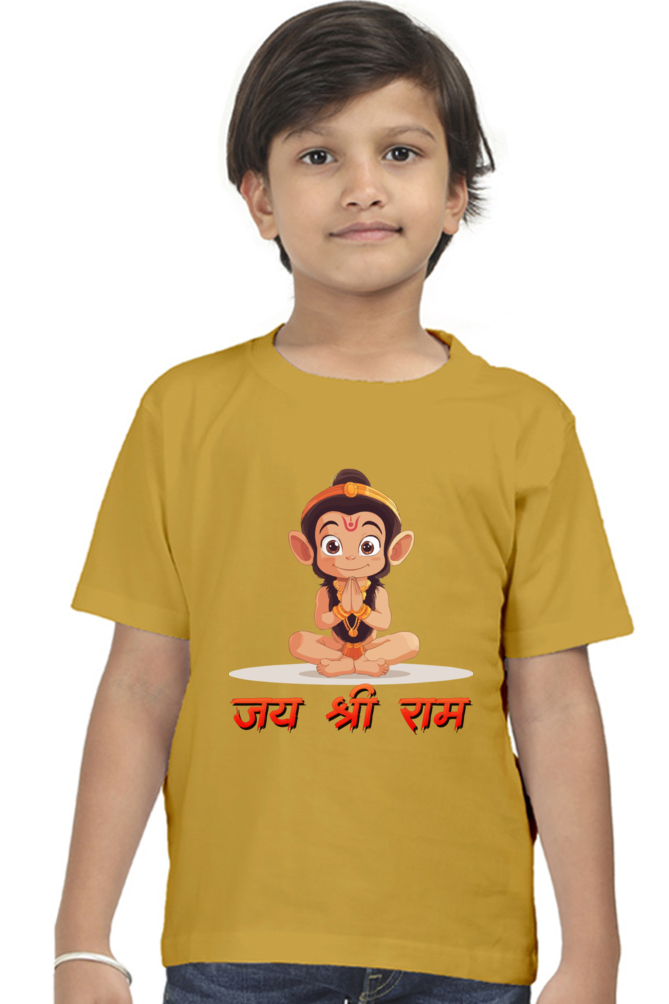 Hanuman Bhakti Round Neck Half Sleeve Classic T-Shirts for Boy Vastrdhamm