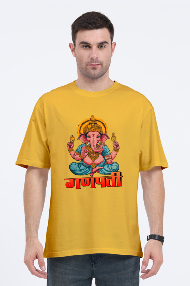 Jai Ganesha Victory Oversized Classic T-Shirts for Men Vastrdhamm