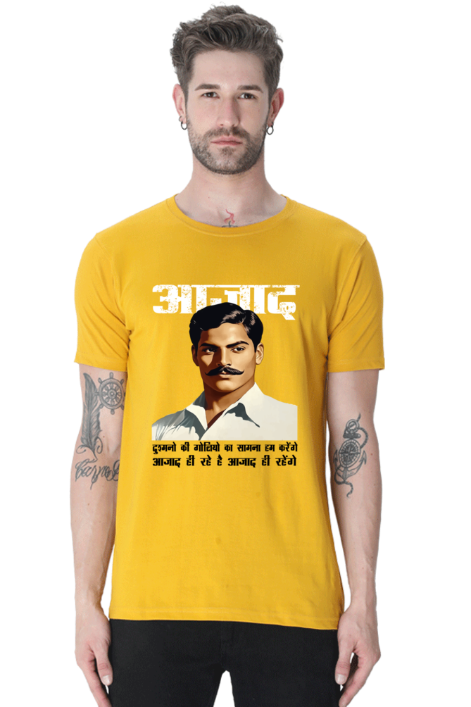 Chandra Shekhar Azad Spirit Round Neck Half Sleeve Classic T-Shirts for Men Vastrdhamm