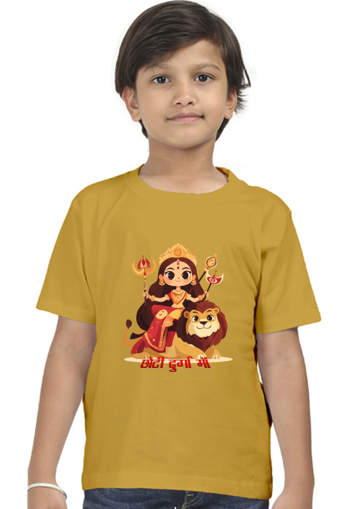 Durga Blessings Round Neck Half Sleeve Classic T-Shirts for Boy Vastrdhamm