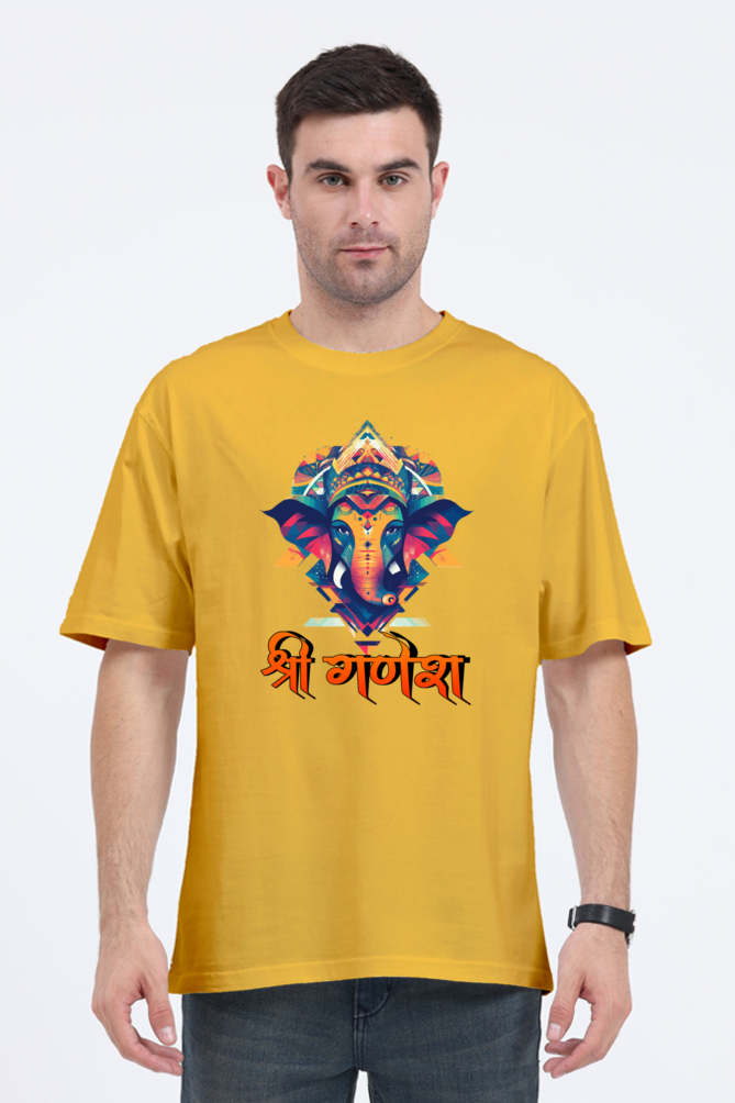 Jai Ganesha Protector Oversized Classic T-Shirts for Men Vastrdhamm