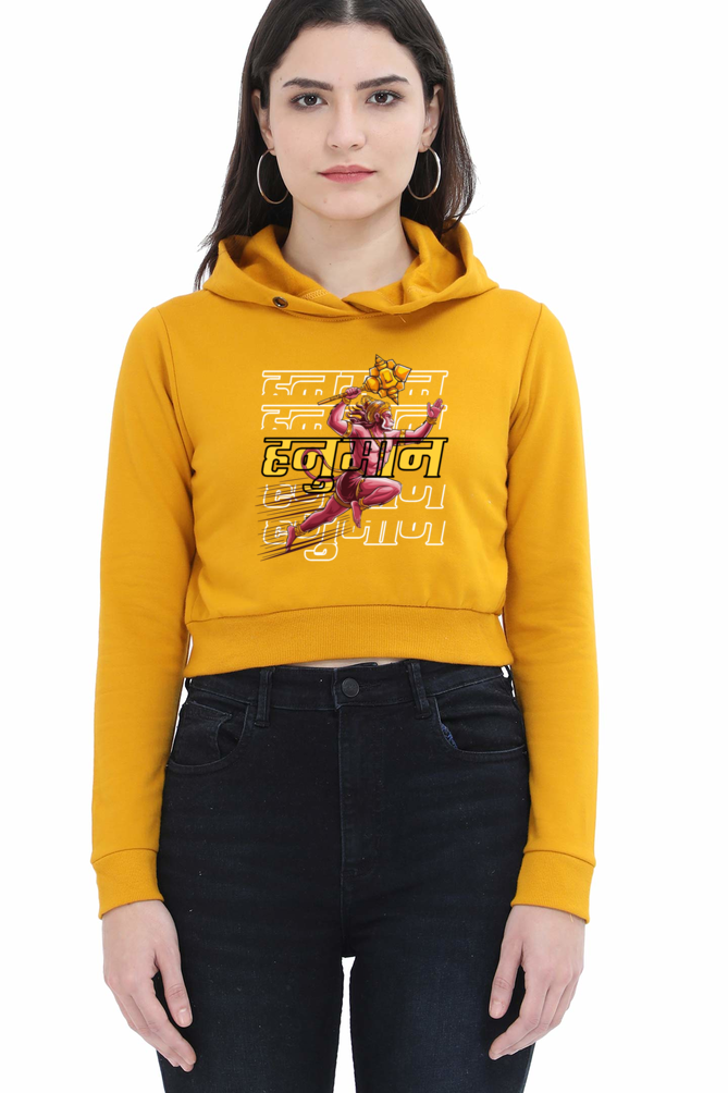 Hanuman Jai Shree RamCrop Hoodies for Women Vastrdhamm