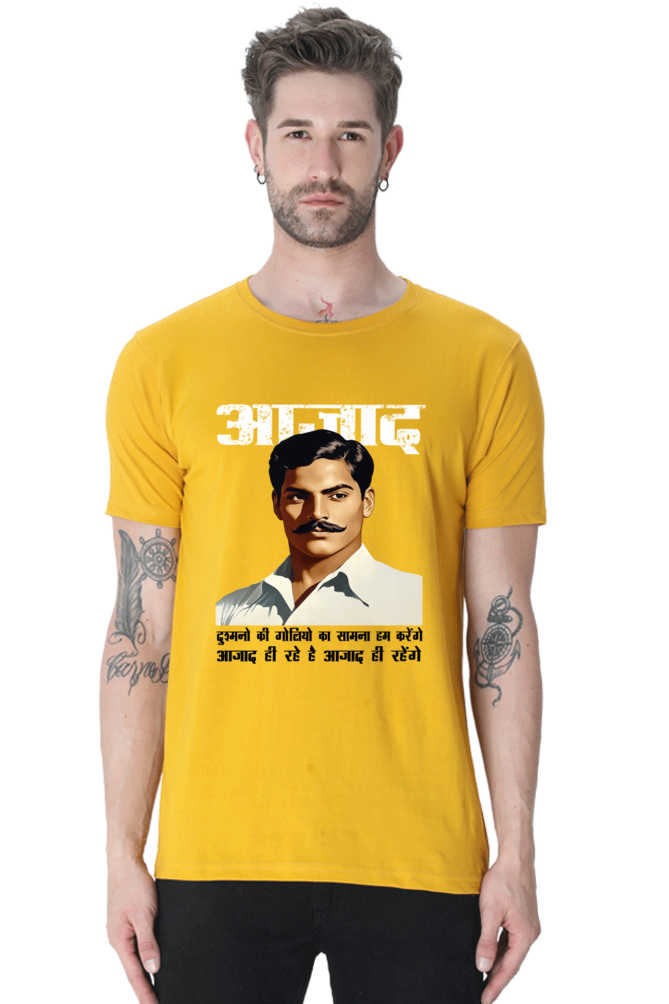 Chandra Shekhar Azad Spirit Round Neck Half Sleeve Classic T-Shirts for Men Vastrdhamm