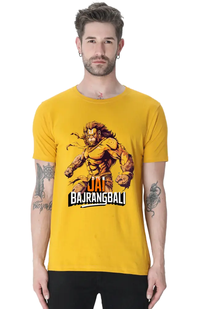 Jay Bajrang Bali The Mighty Protector T-Shirt | Regular Fit Vastrdhamm