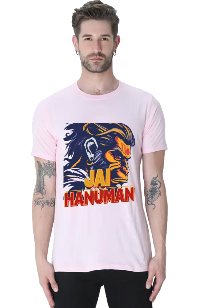 Jay Hanuman Powerfull Ection T-Shirt | Regular Fit Vastrdhamm