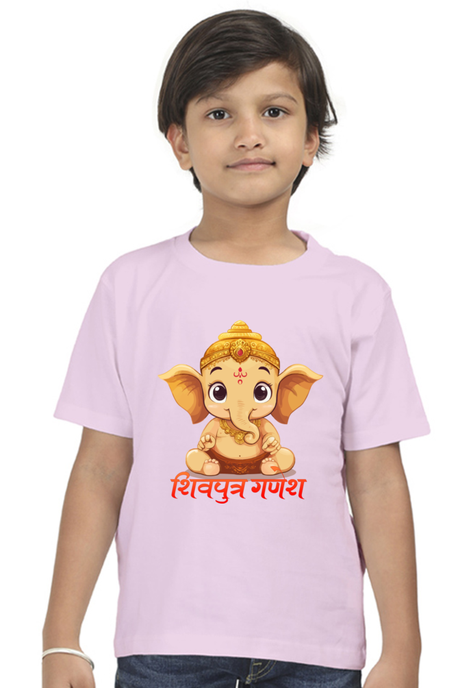 Jai Ganesha Glory Round Neck Half Sleeve Classic T-Shirts for Boy Vastrdhamm