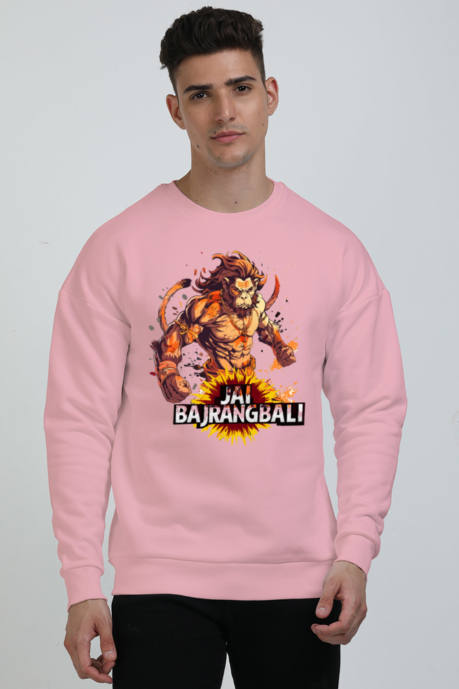 Hanuman Devotional Power Oversized Sweatshirt T-Shirts for Men Vastrdhamm