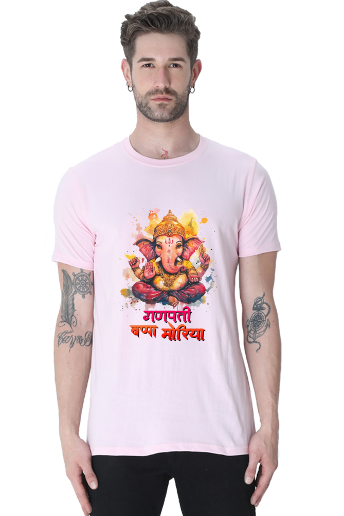 Ganesha Wisdom Round Neck Half Sleeve Classic T-Shirts for Men Vastrdhamm