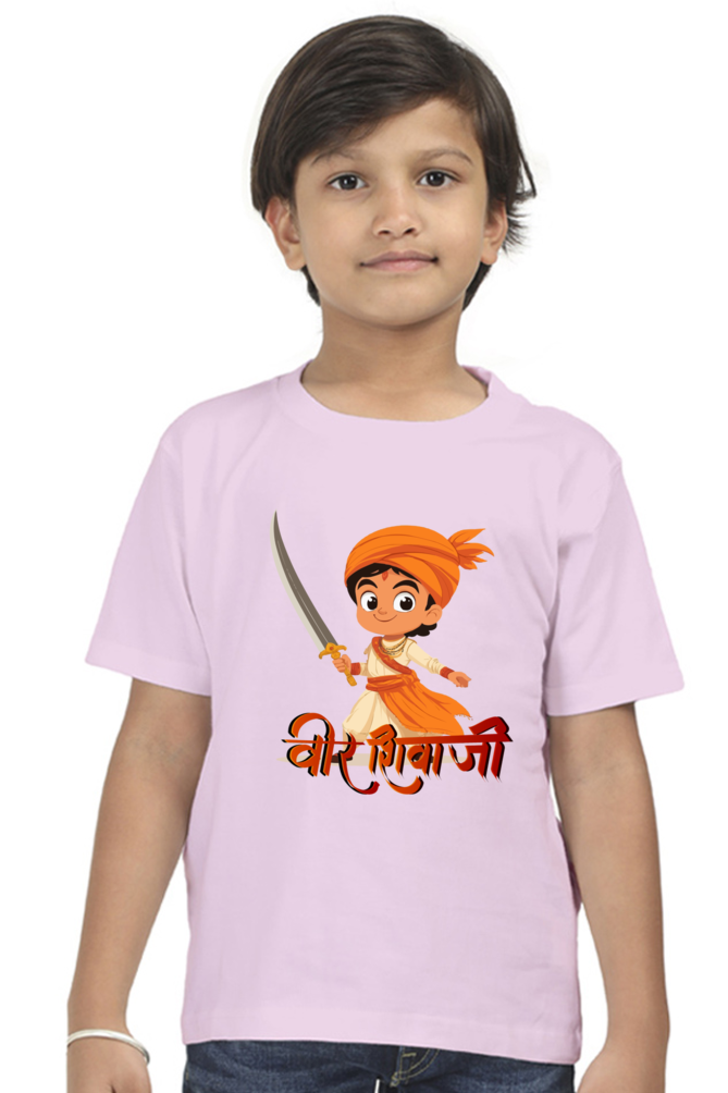 Shivaji Maharaj Valor Round Neck Half Sleeve Classic T-Shirts for Boy Vastrdhamm