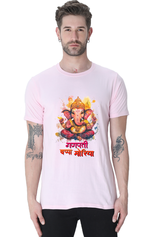 Ganesha Wisdom Round Neck Half Sleeve Classic T-Shirts for Men Vastrdhamm