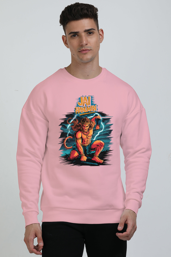 Hanuman Bhakti Warrior Oversized Sweatshirt T-Shirts for Men Vastrdhamm