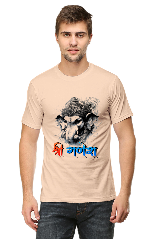 Ganesha Wisdom Round Neck Half Sleeve Classic T-Shirts for Men Vastrdhamm