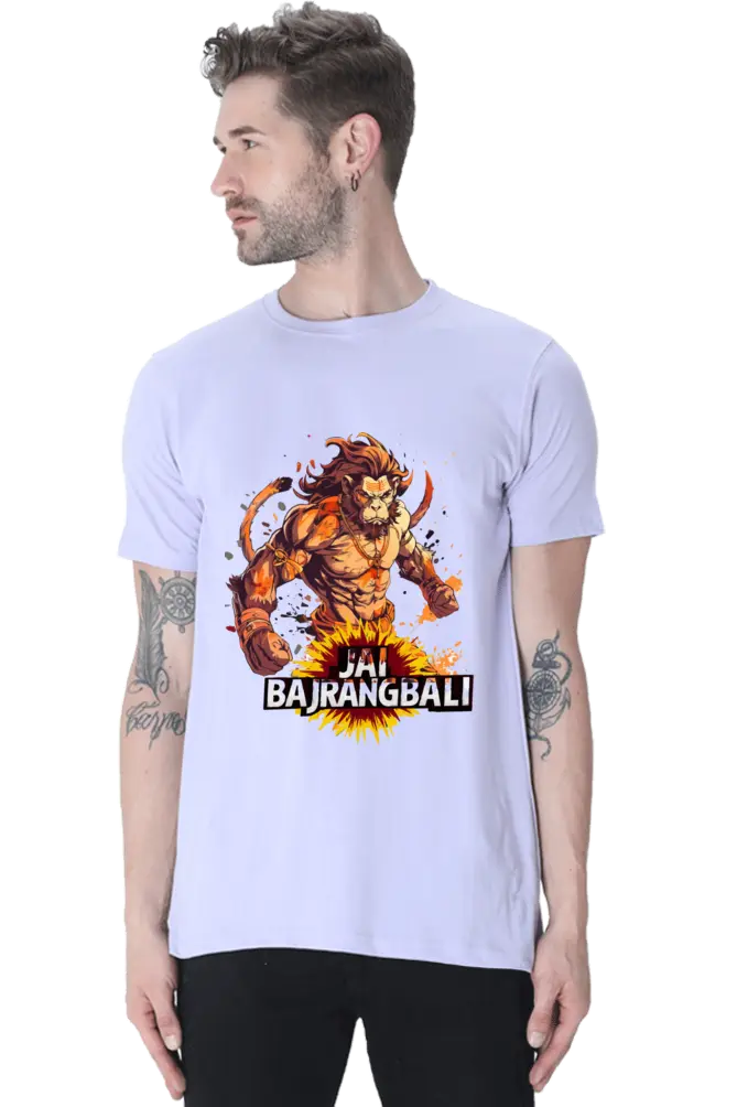 Jai Bajrang Bali Unleashing Divine Power T-Shirt | Regular Fit Vastrdhamm