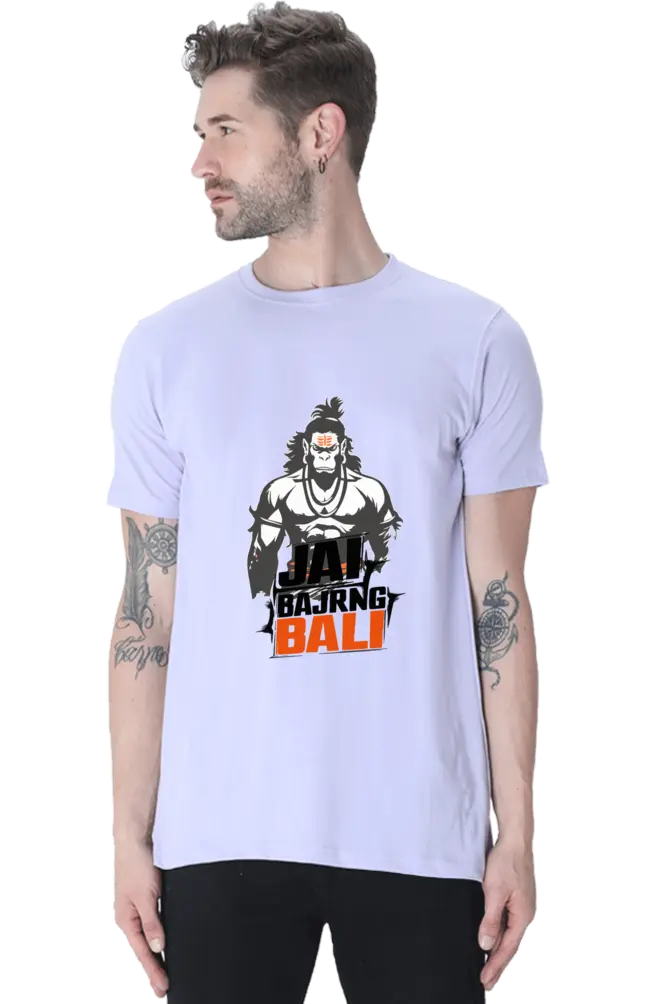 Jai Bajrang Bali The Mighty Hanuman T-Shirt | Regular Fit Vastrdhamm