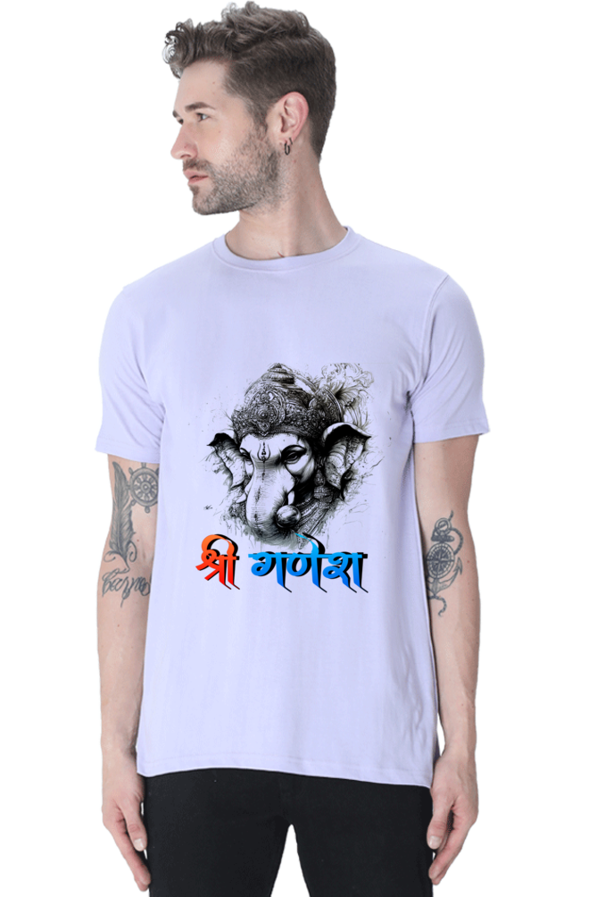 Ganesha Wisdom Round Neck Half Sleeve Classic T-Shirts for Men Vastrdhamm