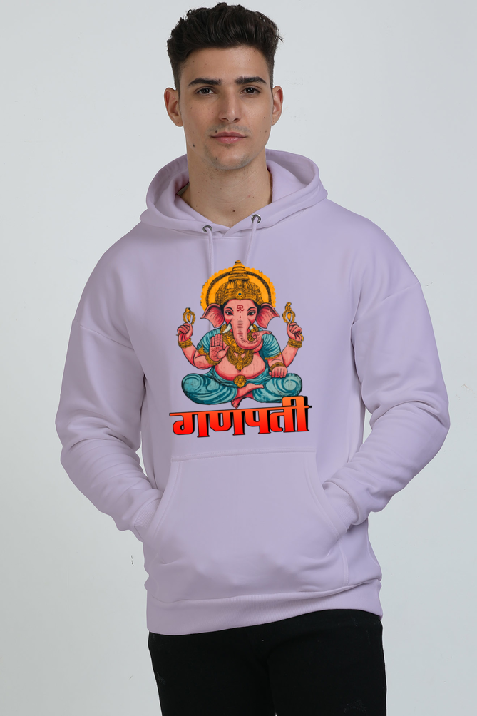 Jai Ganesha Victory Oversized Hooded Sweatshirt T-Shirts for Men Vastrdhamm