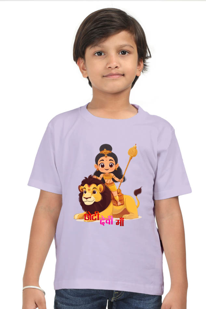 Maa Durga Power Round Neck Half Sleeve Classic T-Shirts for Boy Vastrdhamm