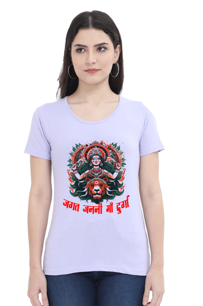 Durga Blessings Round Neck Half Sleeve Classic T-Shirts for Women Vastrdhamm