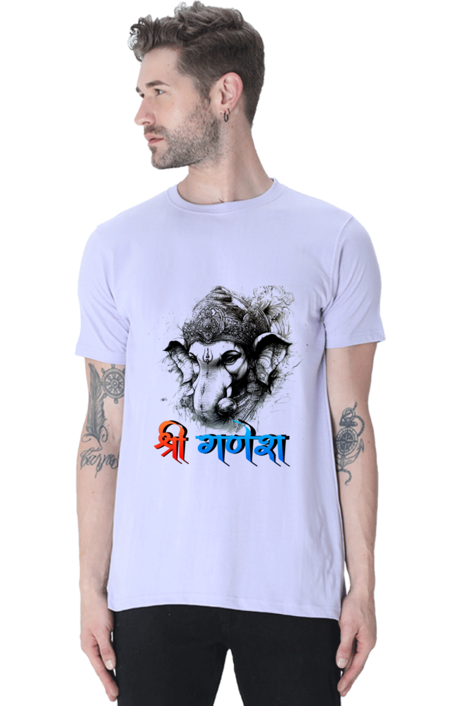 Ganesha Wisdom Round Neck Half Sleeve Classic T-Shirts for Men Vastrdhamm