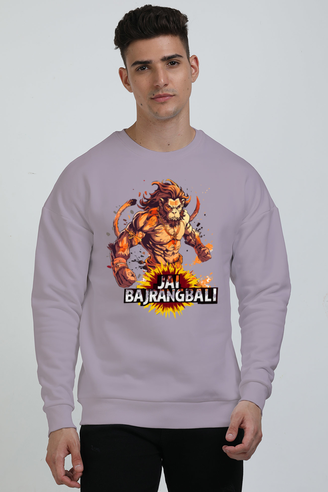 Hanuman Devotional Power Oversized Sweatshirt T-Shirts for Men Vastrdhamm