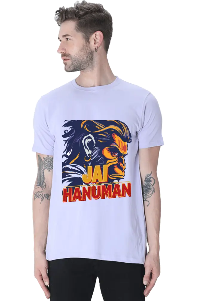 Jay Hanuman Powerfull Ection T-Shirt | Regular Fit Vastrdhamm