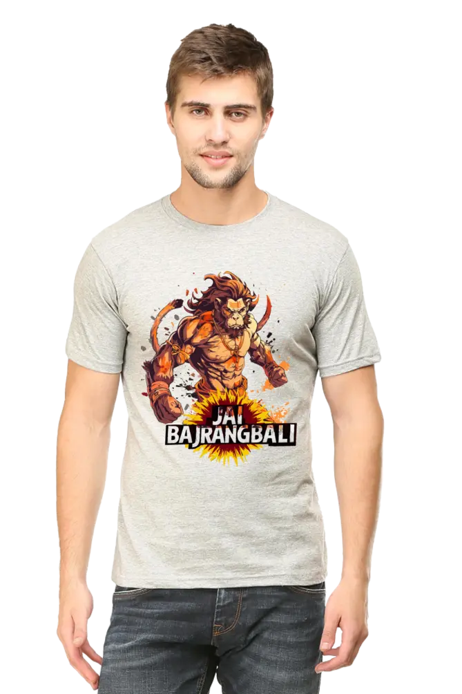 Jai Bajrang Bali Unleashing Divine Power T-Shirt | Regular Fit Vastrdhamm