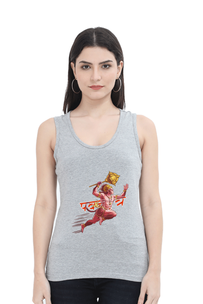 Hanuman Mighty HeroTank Top T-Shirts for Women Vastrdhamm