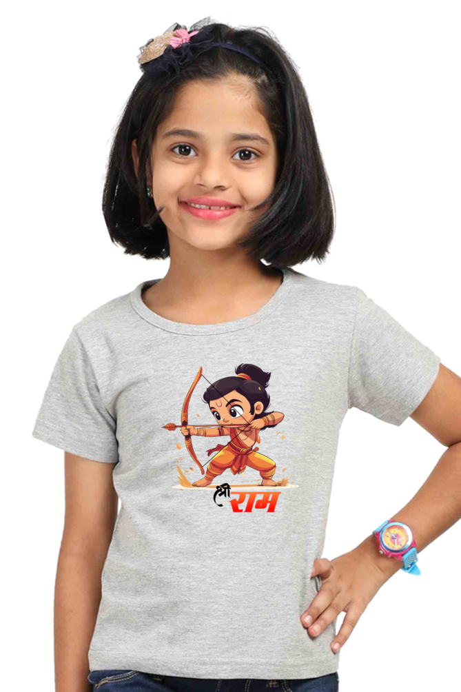 Ram Ji Warrior Spirit Round Neck Half Sleeve Classic T-Shirts for Girl Vastrdhamm