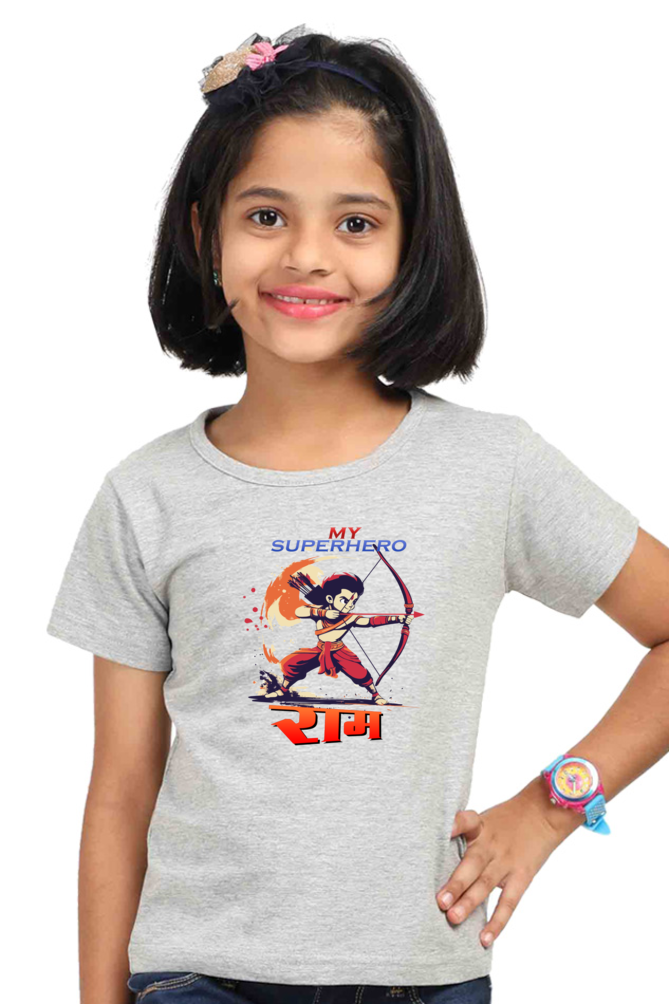 Ram Ji Devotion Round Neck Half Sleeve Classic T-Shirts for Girl Vastrdhamm