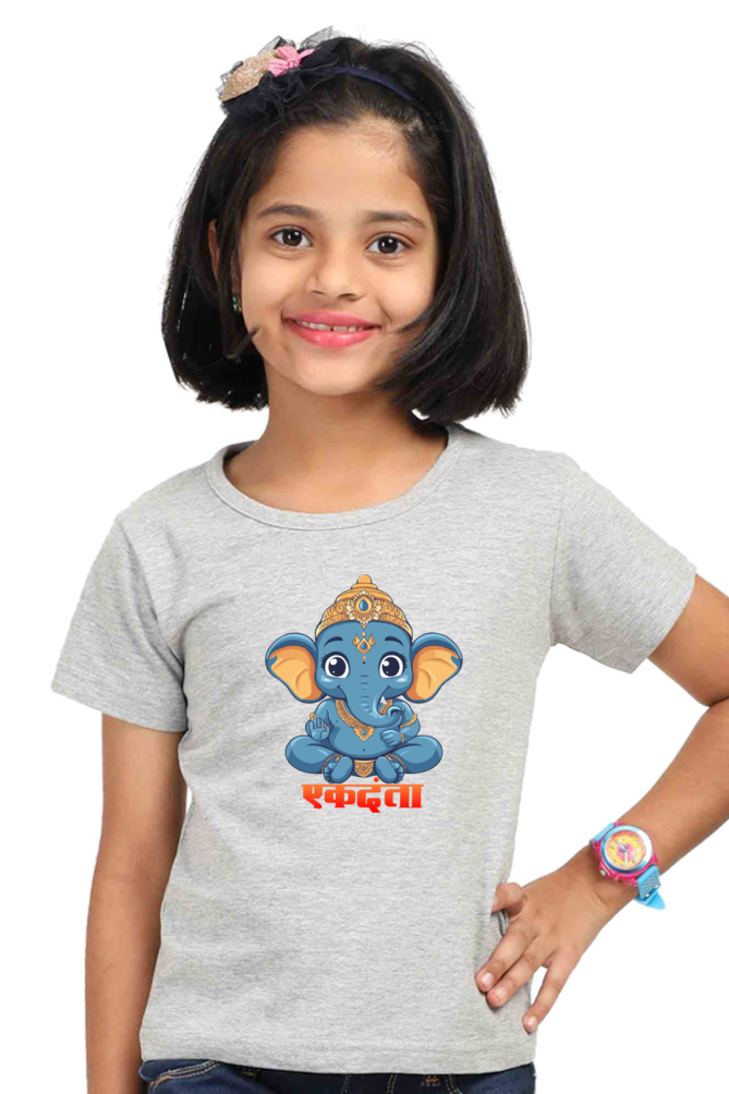 Ganesha Wisdom Round Neck Half Sleeve Classic T-Shirts for Girl Vastrdhamm