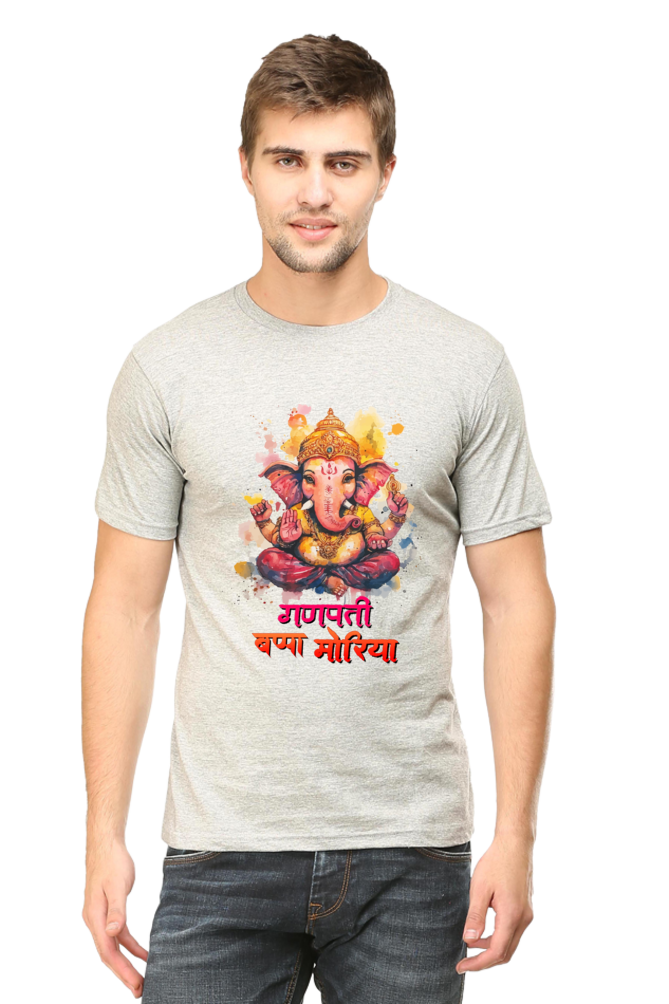 Ganesha Wisdom Round Neck Half Sleeve Classic T-Shirts for Men Vastrdhamm