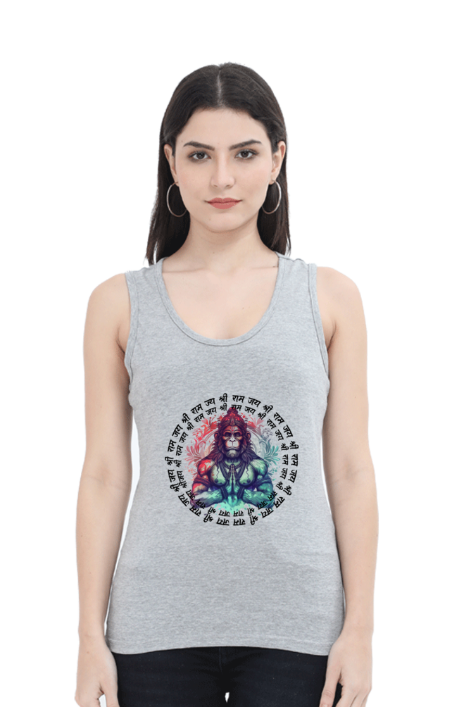 Hanuman Majestic DevotionTank Top T-Shirts for Women Vastrdhamm