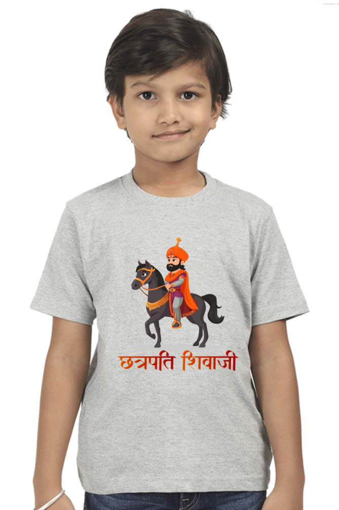 Shivaji Maharaj Legacy Round Neck Half Sleeve Classic T-Shirts for Boy Vastrdhamm