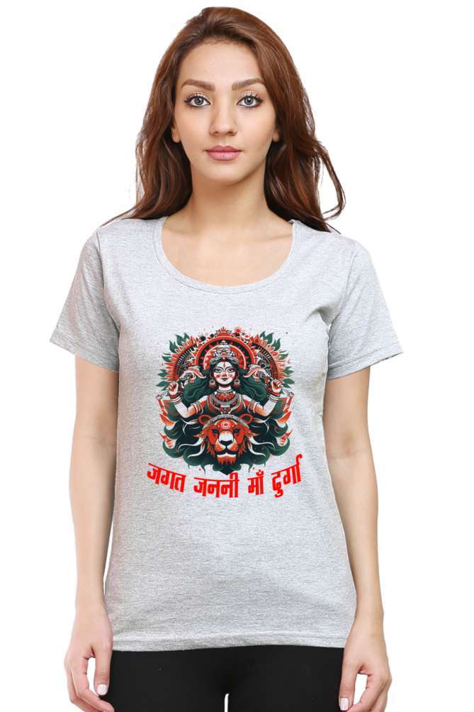 Durga Blessings Round Neck Half Sleeve Classic T-Shirts for Women Vastrdhamm