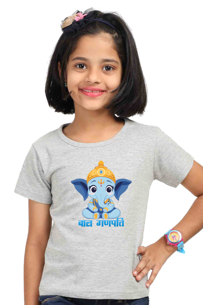 Jai Ganesha Power Round Neck Half Sleeve Classic T-Shirts for Girl Vastrdhamm