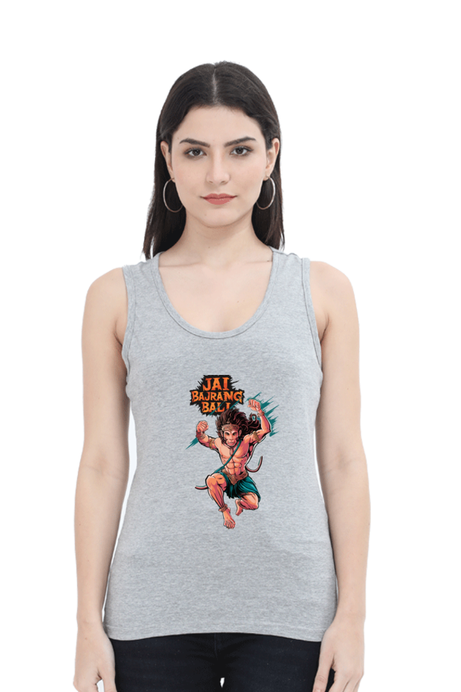 Hanuman Devotional PowerTank Top T-Shirts for Women Vastrdhamm