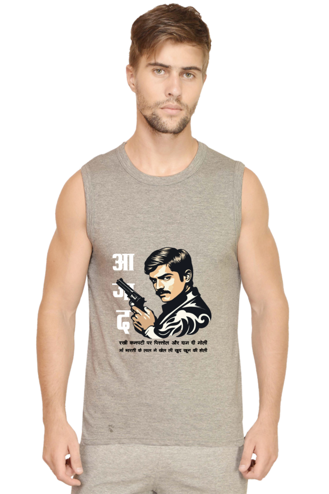 Chandra Shekhar Azad Legacy Round Neck Sleeveless T-Shirts for Men Vastrdhamm