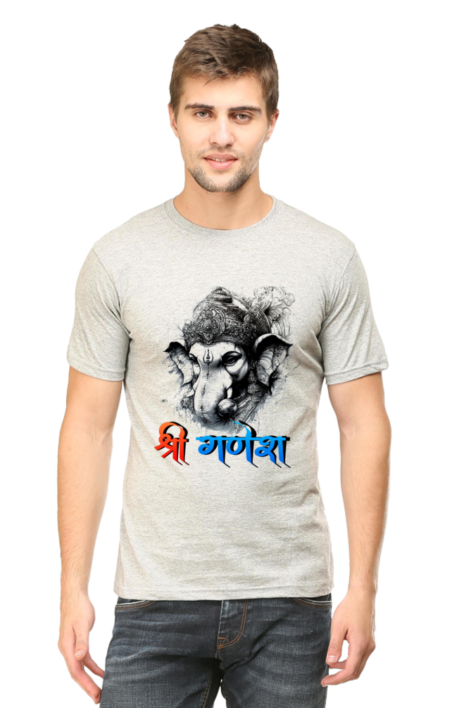 Ganesha Wisdom Round Neck Half Sleeve Classic T-Shirts for Men Vastrdhamm