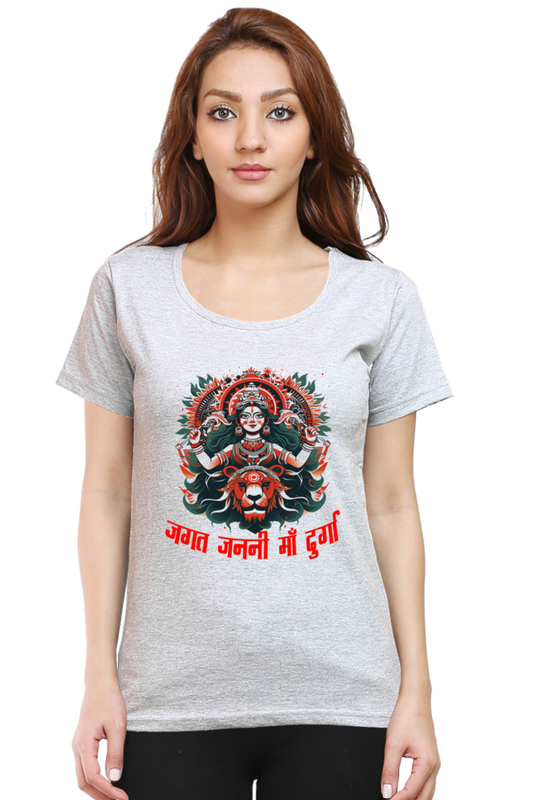 Durga Blessings Round Neck Half Sleeve Classic T-Shirts for Women Vastrdhamm